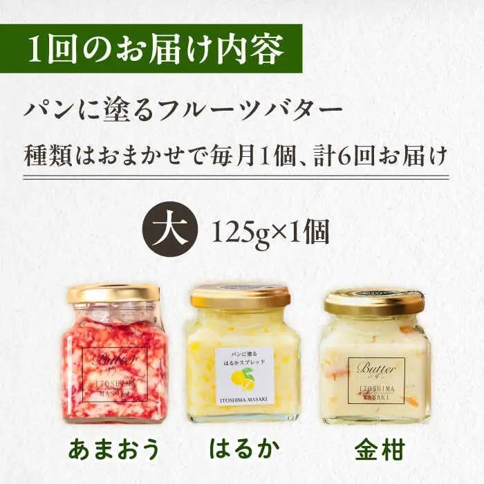 【全6回定期便】お楽しみ定期便 フルーツバター大1個 糸島市/糸島正キ ジャム クリーム 果物 [AQA063]
