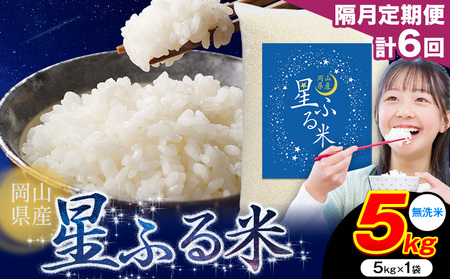 【隔月定期便 計6回】無洗米星ふる米 5kg 無洗