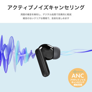 【ホワイト】アクティブノイズキャンセリング搭載 完全ワイヤレスイヤホン Bluetooth 5.3 ANC 搭載 PG-BTE19TW AOS0006VC02