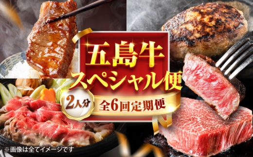 【6回定期便】お届け内容が毎月変わる五島牛定期便（2名向け）五島市/ごとう農業協同組合 [PAF103] 牛肉 和牛 五島列島 五島市 ステーキ すてーき ハンバーグ はんばーぐ 薄切り 焼き肉 焼肉