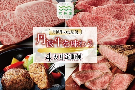 【4回定期便】丹波牛を味わう定期便【 牛肉 牛定期便 バラエティ 黒毛和牛 牛肉定期便 ギフト  贈り物 定期便  】[099IZ001R]