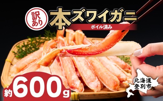 
                  かに 本ズワイガニ 訳あり 冷凍 ボイル 足 ハーフポーション 600g 定期便 3回 1800g | カニ 蟹 本ずわいがに ズワイガニ ずわいがに 不揃い 規格外 海産物 海鮮 かにしゃぶ かに鍋 ギフト ふるさと納税 北海道 登別市
                