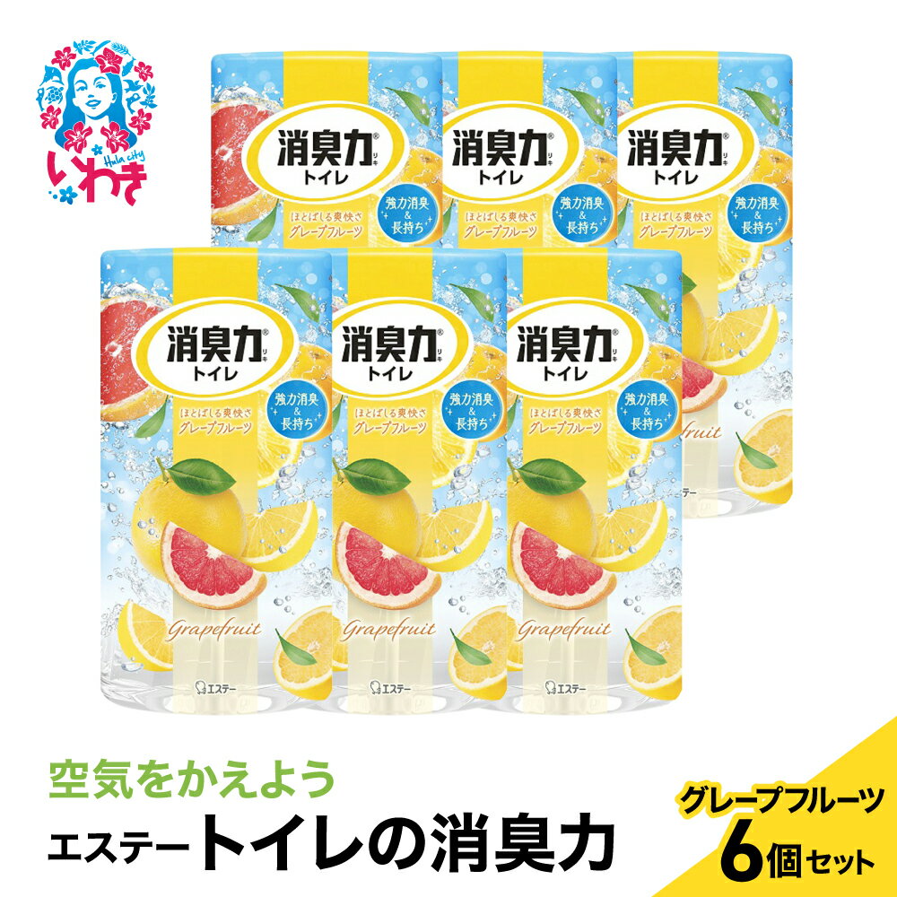 【ふるさと納税】空気をかえようエステー　トイレの消臭力　グレープフルーツ6個セット | トイレの消臭力 消臭芳香剤 エステー製品 トイレ用消臭剤 ナノパウダー 強力消臭 長持ち香り 尿臭対策 グレープフルーツ 消臭グッズ 消臭力シリーズ トイレ快適グッズ | NK007