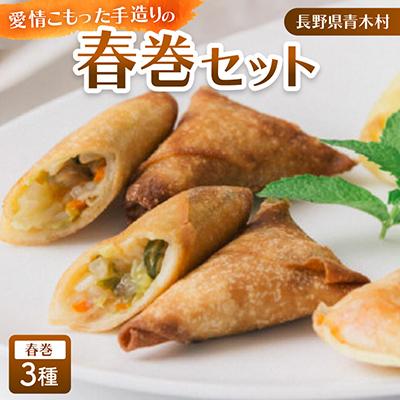 ふるさと納税 青木村 愛情こもった手造りの春巻3種類 合計5パック