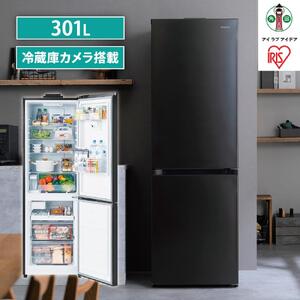 冷蔵庫　カメラ付き冷凍冷蔵庫 301LIRSN-IC30B-Bブラック