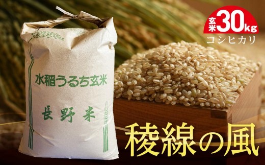 
                  【信濃大町産】稜線の風（コシヒカリ） 玄米30kg｜米  国産米 長野県産 人気 おすすめ お米  ごはん 和食 健康 送料無料 長野県 大町市 ふるさと納税
                