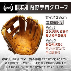 硬式内野手用グローブ(カラーオーダー)(刺繍入り)【吉川清商店　bro's】