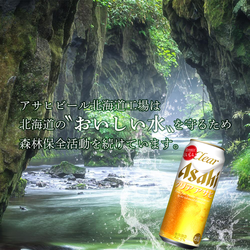 【定期便 6ヶ月】クリアアサヒ＜500ml＞24缶 2ケース 北海道工場製造