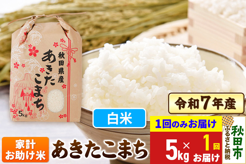 あきたこまち 家計お助け米 5kg 令和7年産 【1回のみお届け】【白米】秋田県産