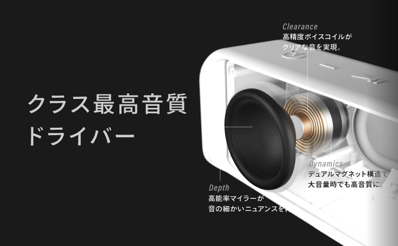 スピーカー FUNLOGY Portable2 white ポータブルスピーカー 防水 防塵 Bluetoothスピーカー 家電 千葉市