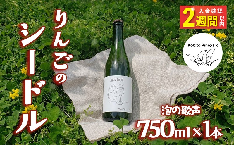 
                  【14日以内発送】 りんごのシードル 「泡の歌声」 750ml×1本 りんご リンゴ 林檎 酒 果実酒 アルコール お酒 果物 くだもの 晩酌 スパークリングワイン 米崎りんご 自然 シードル 飲料 飲み物 東北 父の日 母の日 ギフト 大船渡 岩手 三陸 岩手県 大船渡市 10000円 1万円
                