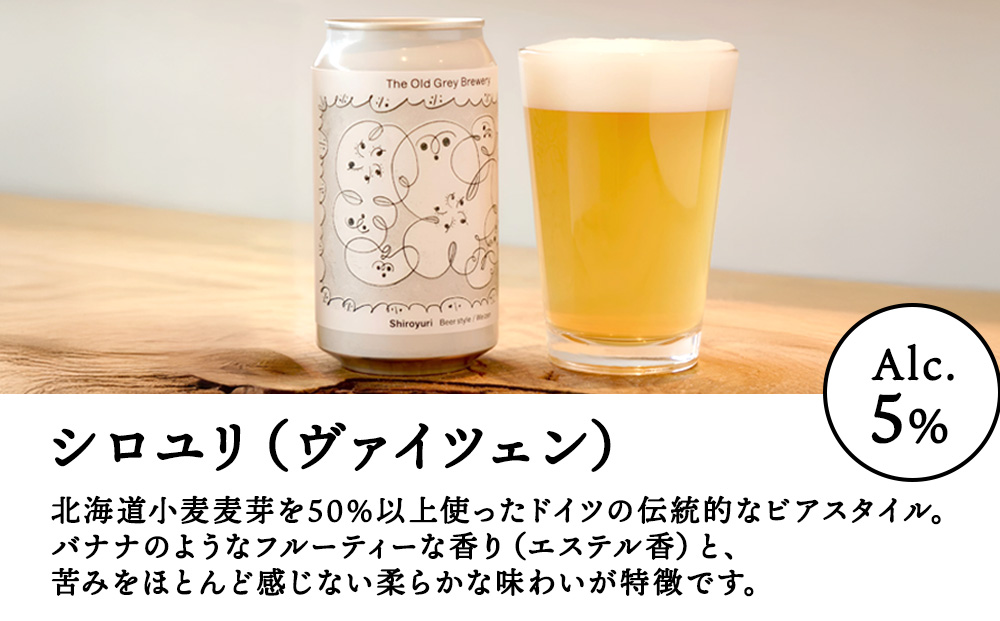 【白老町のクラフトビール】　3種飲み比べ(各8本)計24本　《The Old Grey Brewery》