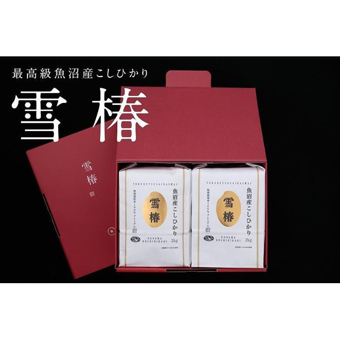 【ふるさと納税】 ギフト用 米 2kg×2袋 令和7年産 新米 最高級 魚沼産 コシヒカリ 雪椿 特別栽培米 化粧箱入り | こしひかり お米 おこめ こめ コメ 白米 精米 ご飯 ごはん ブランド米 おすすめ 人気 新潟県 津南町