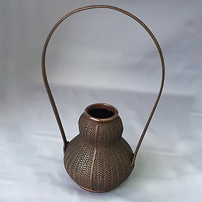 ふるさと納税 高岡市 網代花器　瓢型:高岡銅器