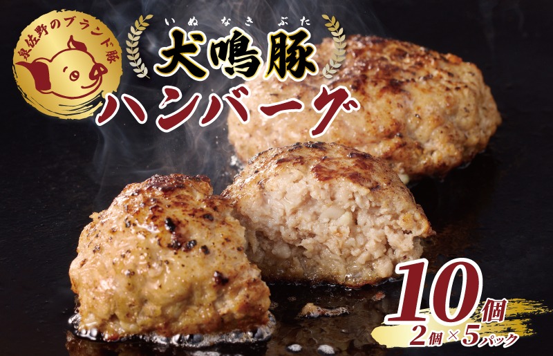 099H3809 【泉佐野ブランド豚】犬鳴豚の手作りプレミアムハンバーグ（10個入り）【国産 豚肉 泉佐野ブランド豚 犬鳴ポーク】