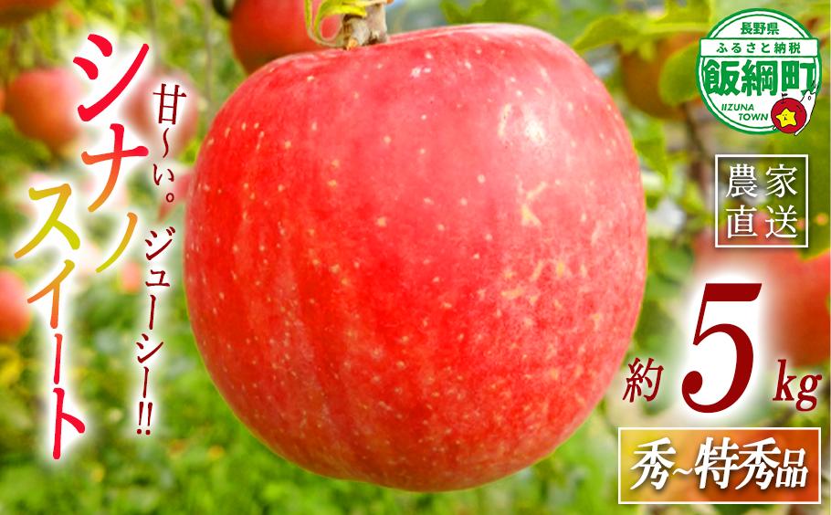 
                  りんご シナノスイート 秀 ～ 特秀 5kg ( 12 ～ 16玉 ) サイズおまかせ 関果樹園もりんご 沖縄県への配送不可 2026年10月上旬頃から2026年11月上旬頃まで順次発送予定 令和8年度収穫分 減農薬栽培 ネオニコチノイド系農薬不使用 信州 果物 フルーツ リンゴ 林檎 長野 予約 農家直送 長野県 飯綱町 [2086]
                