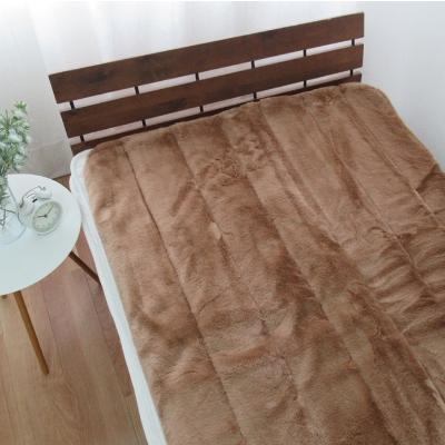 ふるさと納税 泉大津市 日本製　ミンクファー調　敷きパッド　シングル　100×205cm　ブラウン　MK-2BR