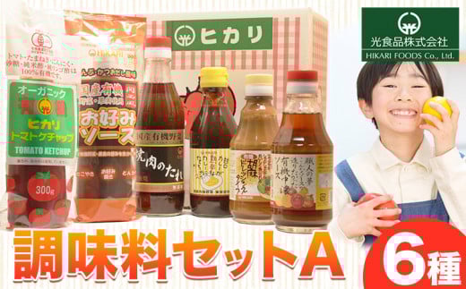 有機 調味料セット A 6種 光食品 株式会社 《30日以内出荷予定(土日祝除く)》 調味料 無添加 調味料 中華 バラエティーセット 中農ソース 濃厚ソース お好みソース ケチャップ ドレッシング 徳島県 上板町 st-p k-8