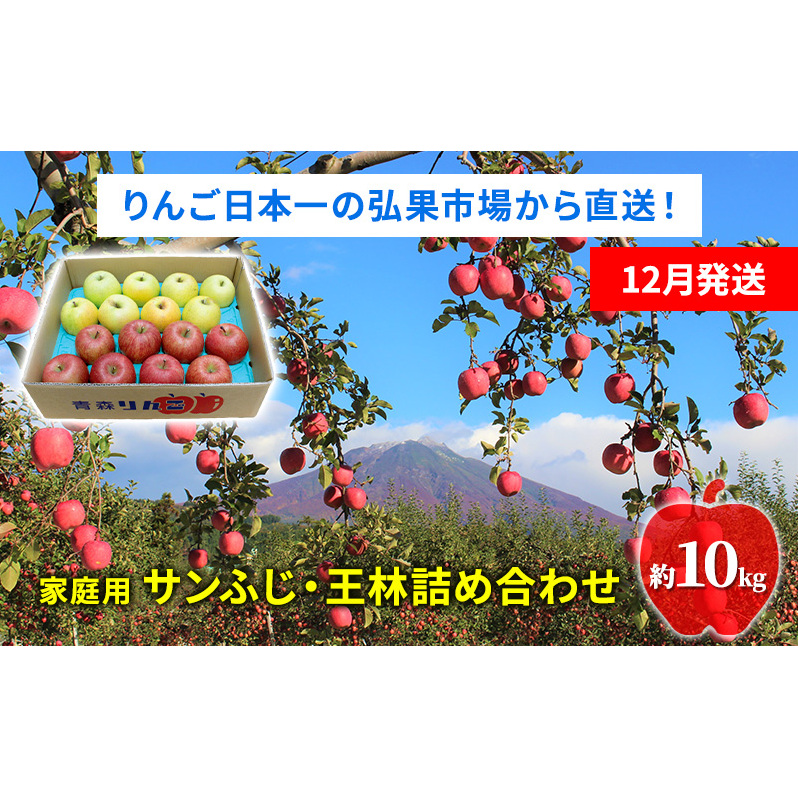 【12月発送】家庭用 サンふじ・王林詰め合わせ 約10kg【青森りんご】