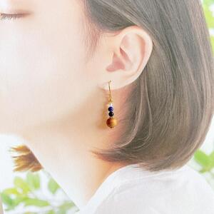 屋久杉×9月誕生石　イヤリング