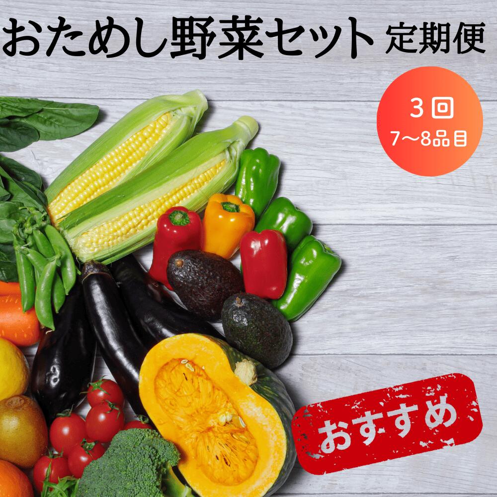 【ふるさと納税】定期便 3回 野菜 お試し 野菜セット お楽しみ 旬 新鮮 詰め合わせ 7〜8品 果物 フルーツ ギフト 直送 農家 おまかせ お取り寄せ 産直直送 産直 冬 春 サラダ 詰合せ りんご きのこ 3times
