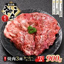 【ふるさと納税】【最短7日以内発送】 神戸ビーフ 神戸牛 牝 極上焼肉 3種 食べ比べセット 計 900g 川岸畜産 焼肉 冷凍 肉 牛肉 すぐ届く　【 お肉 牛肉 和牛 食材 グルメ ブランド牛 日本産 国産 夕飯 晩御飯 夜ごはん 】