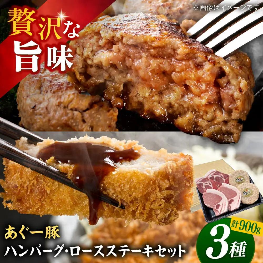 ハンバーグ 沖縄県産 あぐー豚 ハンバーグ・ステーキセット 計900g  BCAZ004 肉