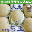 【ふるさと納税】【通年出荷】クラウンメロン(白等級)大玉　5玉入【配送不可地域：離島・北海道・沖縄県】【1416432】