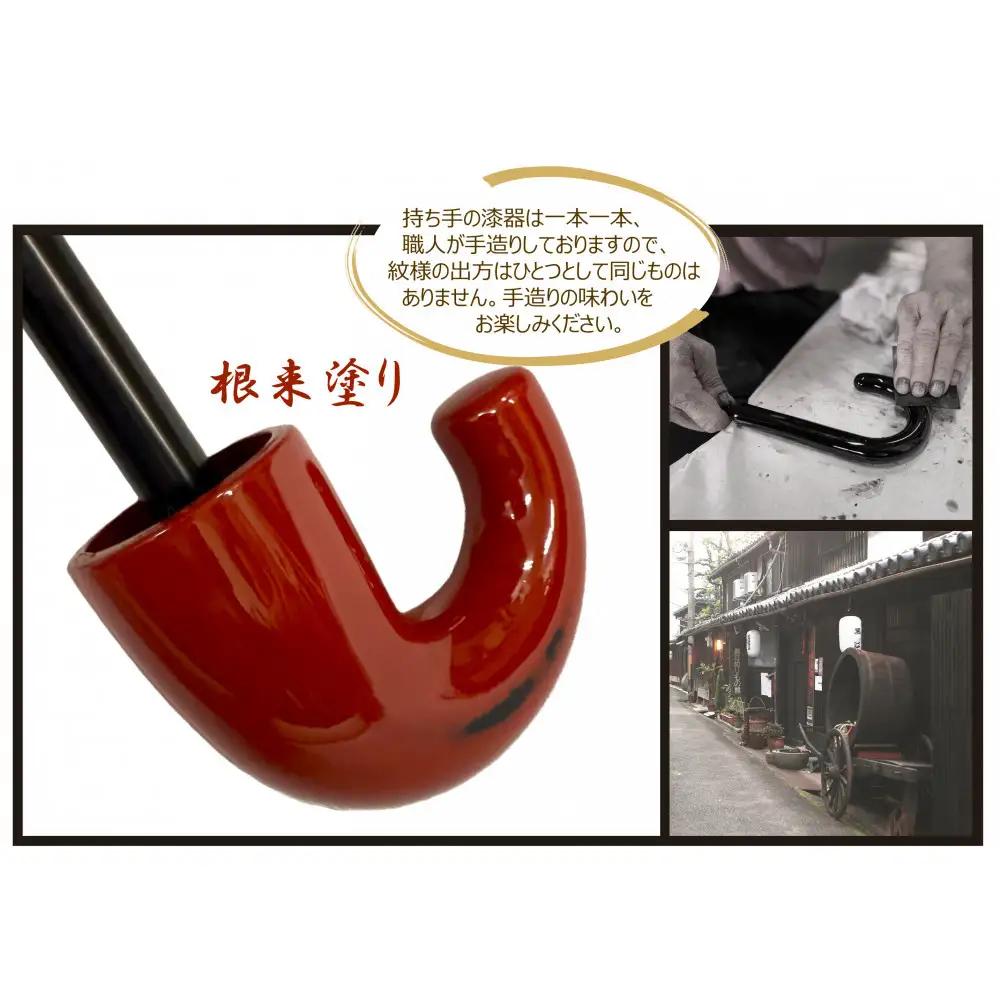 ［ふるさと納税］anon 市松模様 晴雨兼用傘 根来塗り 黒コーティング加工 紀州漆器アンブレラ 和柄 日傘  UVカット率100％ UPF50+ 折りたたみ傘 ギフト箱入り