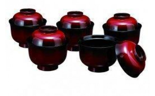 
            3.2吸物椀 篁 5客入（食器洗浄機OK） 紀州漆器［YS41］
          