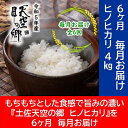 【ふるさと納税】★令和5年産★農林水産省の「つなぐ棚田遺産」に選ばれた棚田で育てられた土佐天空の郷 ヒノヒカリ 4kg定期便 毎月お届け 全6回　【定期便・お米・ヒノヒカリ】