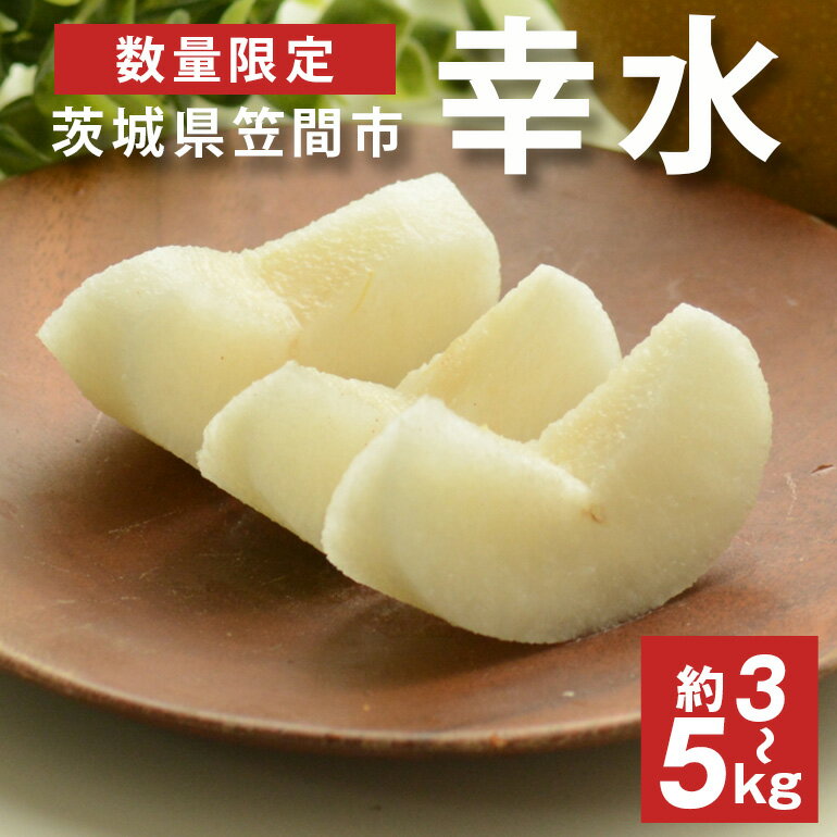 【ふるさと納税】【先行予約】【数量限定】 梨 幸水 3kg 5kg 6～18個入り 大玉 L～5Lサイズ 柴沼梨園 ナシ なし 国産 秋 旬 フルーツ 果物 旬の果物 くだもの サイズ 和梨 品種 幸水梨 産地 茨城県 笠間市 くだもの 果肉 酸味 ギフト 贈答用 家庭用 【8月中旬から発送】