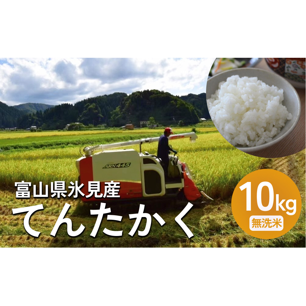 令和6年産 富山県氷見産 てんたかく無洗米 10kg 富山県 氷見市 米 てんたかく