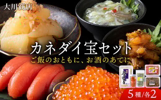 カネダイ宝 5種 セット タラコ 数の子 タコ いくら 魚介 北海道 積丹 ＜ 大川商店 ＞