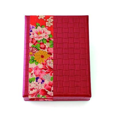 ふるさと納税 海南市 柿渋塗　四つ目箱　はがきサイズ　赤布付