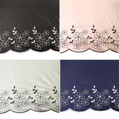 ふるさと納税 田原本町 レディース 晴雨兼用 トップレス折りたたみ傘 1級遮光 花柄刺繍 50cm 563443 ネイビー |  | 01