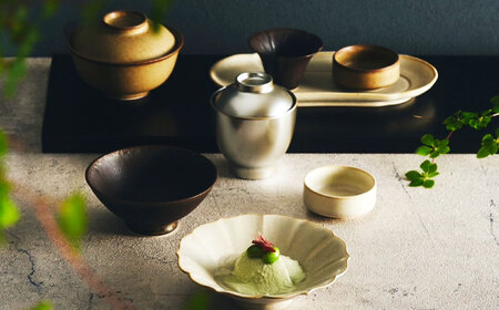 【美濃焼】結花 蓋物2点セット（ｼﾙﾊﾞｰﾌﾞﾗｳﾝ・ｱｽﾄ）【Felice-フェリーチェ-藤田陶器】[MBX085]