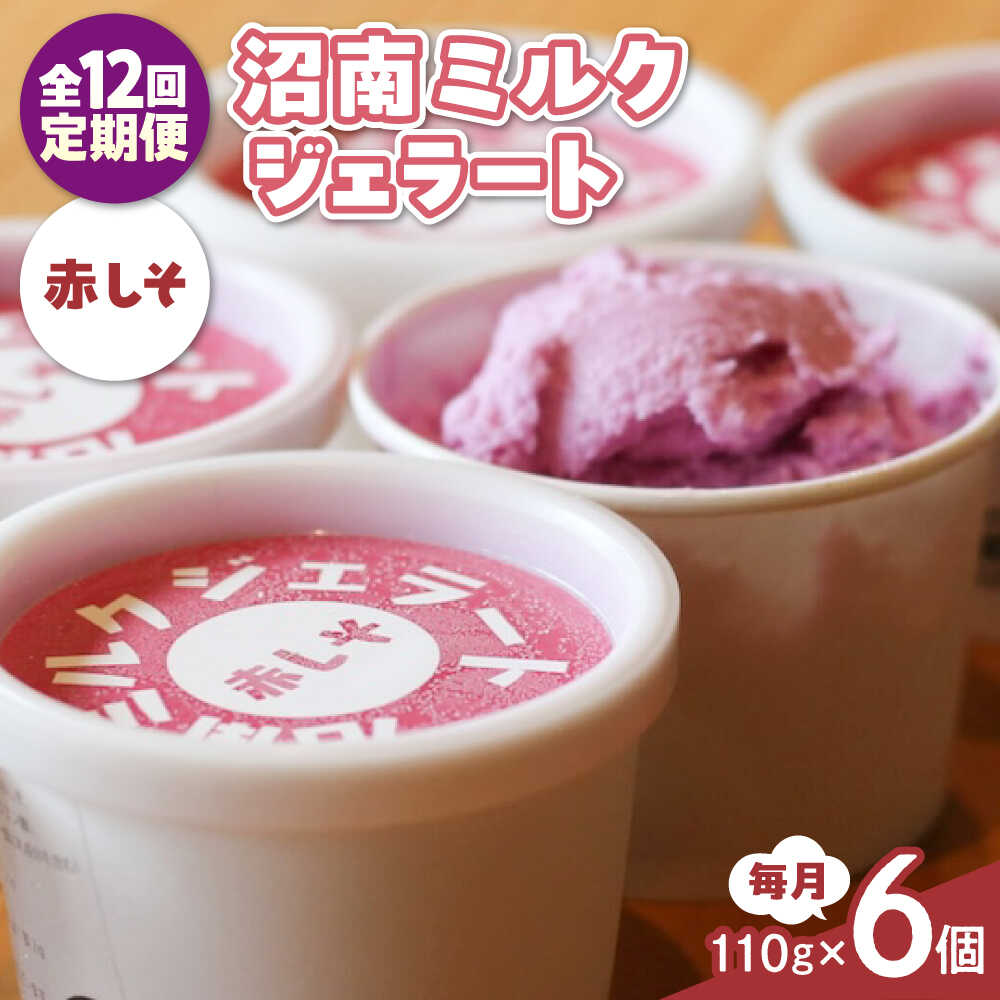 【ふるさと納税】【全12回定期便】沼南ミルクジェラート 赤しそ 6個 アイス 赤しそ アイス アイスクリーム デザート スイーツ ご当地 おすすめ 人気 ひんやりスイーツ お取り寄せグルメ 詰め合わせ セット ギフト 贈り物 定期便 おすすめ 広島県福山市/甚ごろう[BAEC041]