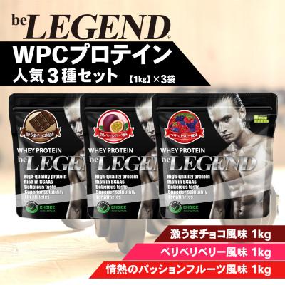 ふるさと納税 茨木市 ビーレジェンド WPCプロテイン 人気3種セット【1kg】×3袋