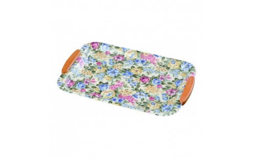 
布張りTeaトレー 40cm 取手付 フローラ【YG38】
