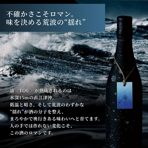 【限定醸造】日本海の荒波が育んだ 海底熟成日本酒「濤〈TOU〉 02」（720ml）お酒 15度 希少品 限定 新潟 上越 ギフト 贈答 化粧箱入り 送料無料 シリアルあり 【チタン製おちょこ付】