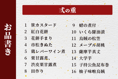 【数量限定】「割烹　清川」特製 おせち二段重 銀扇 【配送：中部・関西・中国・四国・九州限定】I-17 おせち二段重 銀扇