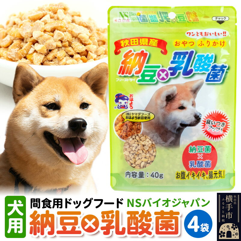 【ふるさと納税】間食用ドッグフード　納豆×乳酸菌(犬用)　4袋 ゆうパケット