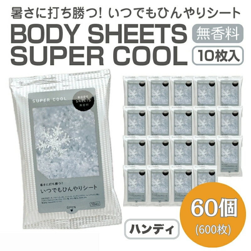 【ふるさと納税】BODY SHEETS SUPER COOL ハンディ10枚入り(60個)　お届け：※12月下旬にお申込みの商品は1月7日以降順次発送させていただきます。
