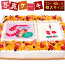 【ふるさと納税】【配達日指定必要】 写真ケーキ 70～100人用 特大サイズ 生クリーム または チョコクリーム プリント ケーキ クリーム チョコ クリスマス サプライズ お祝いオリジナル 企業 冷凍 ※ご入金から14日以降から60日以内にてご希望のお届け日を記載ください