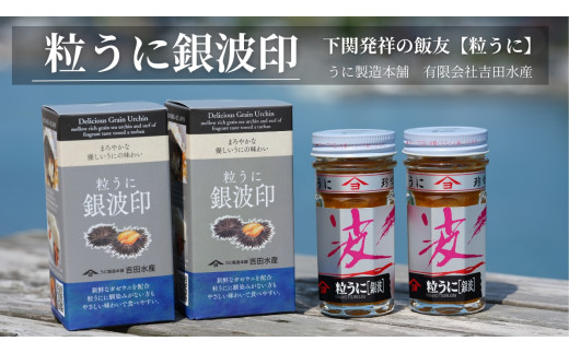 【5営業日以内発送】 うに 粒うに 銀波印 55g 2本 セット 計110g 熟成 ウニ 雲丹 瓶うに 常温 濃厚 甘み 海の幸 海鮮 海産物 酒の肴 ご飯のお供 ギフト 贈答品 個包装 下関市 山口