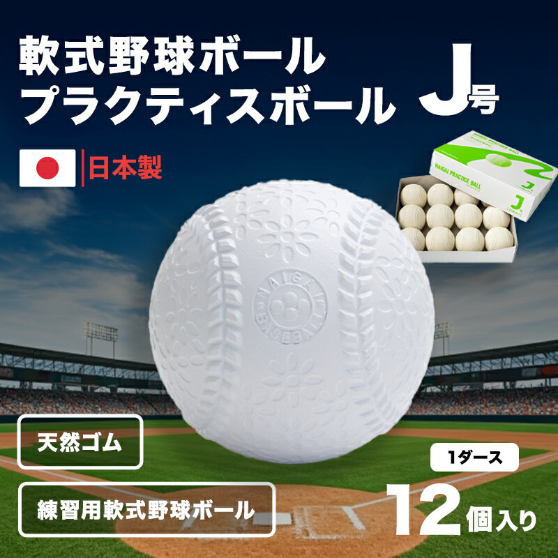 【ふるさと納税】野球ボール 軟式 J号 プラクティスボール 1ダース 12個入り 練習用 練習 野球 ボール 軟式ボール 軟式野球ボール 公認球 スポーツ スポーツ用品 野球用品 天然ゴム 運動 日本製 兵庫 兵庫県 明石 明石市