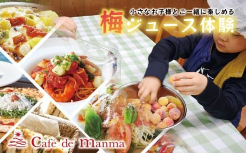 カフェドマンマ食事券1500円分＆梅ジュースづくり体験チケット  【iwasho012A】