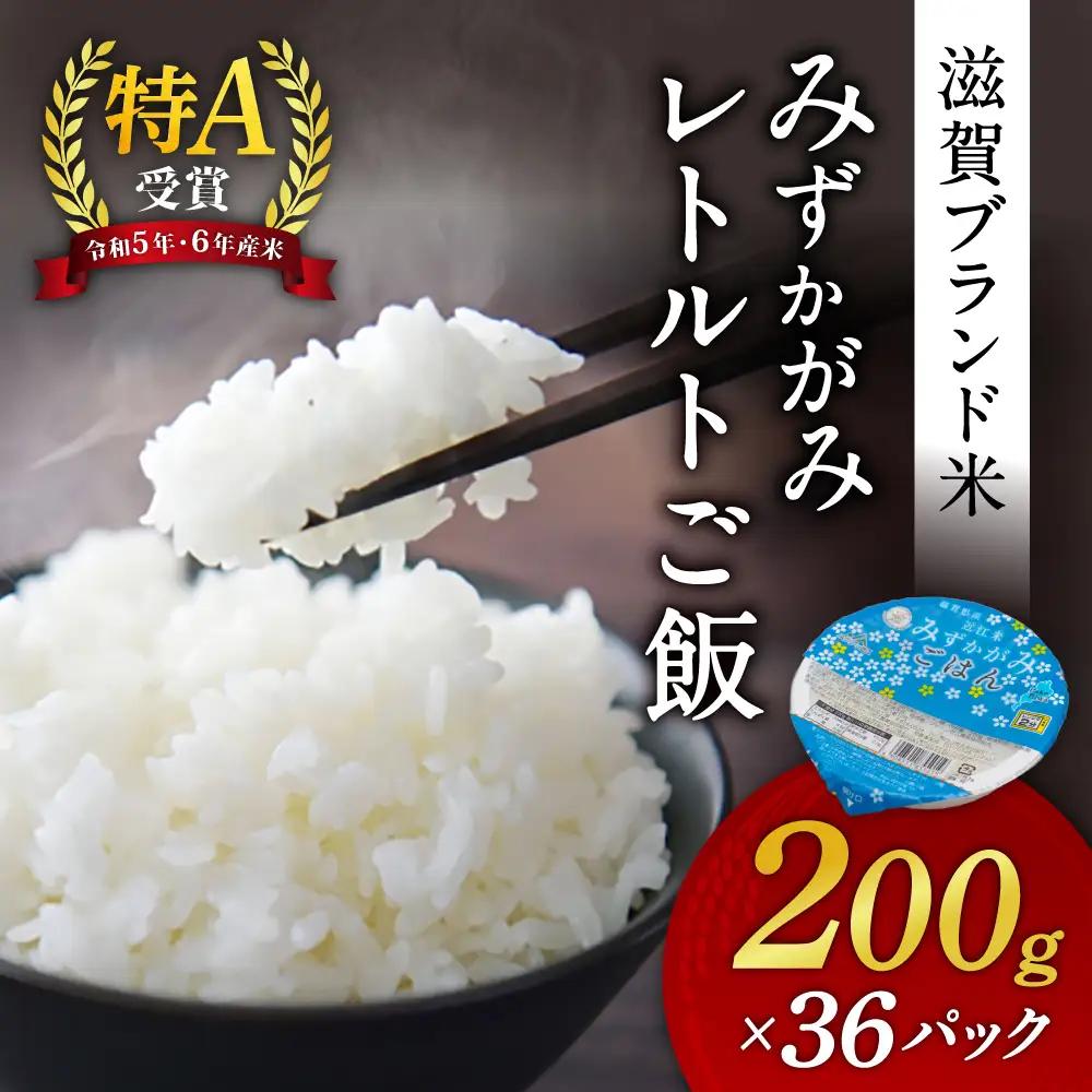 パックご飯 みずかがみ レトルトご飯 200g×36個 米 お米 簡単 白米 レンジ パックライス ごはんパック B02 JAグリーン近江 東近江 ご飯 ご飯パック パック レトルト