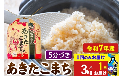 あきたこまち 3kg×1袋【5分づき】令和7年産 秋田県産 こまちライン [こまちライン あきたこまち ブランド米 お米 5分づき 精米 米どころ 秋田 秋田県産]